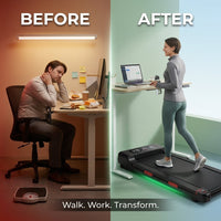 RHYTHM FUN Walking Pad Treadmill with Incline Under Desk Treadmill — Before & After