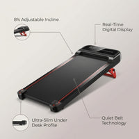 RHYTHM FUN Walking Pad Treadmill with Incline Under Desk Treadmill — infographic