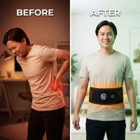 Red Light Therapy Belt Designed for Pain Relief, Far Infrared Heating, Water-Repellent Fabric, 28cm Design — Before & After