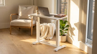 Standing Rolling Desk With Hidden Wheels — Lifestyle
