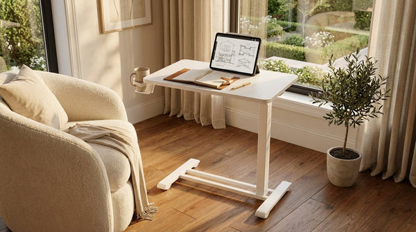Standing Rolling Desk With Hidden Wheels | ErgoBackShield