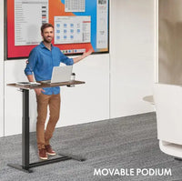 Standing Rolling Desk With Hidden Wheels | ErgoBackShield